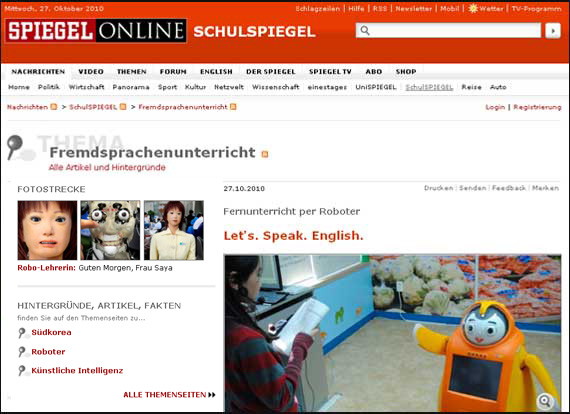 Screenshot Spiegel, Roboter