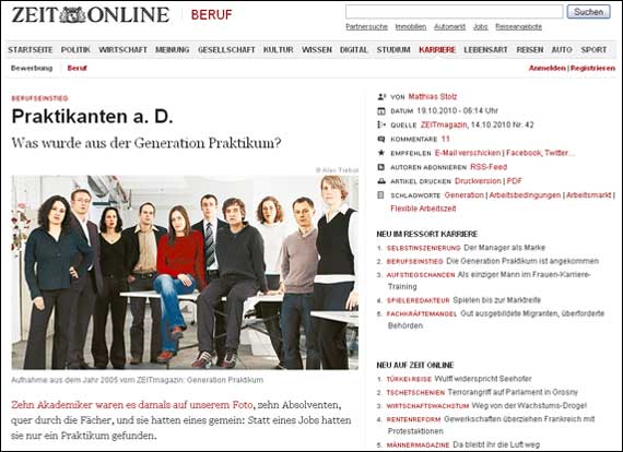 Zeit Generation Praktikum