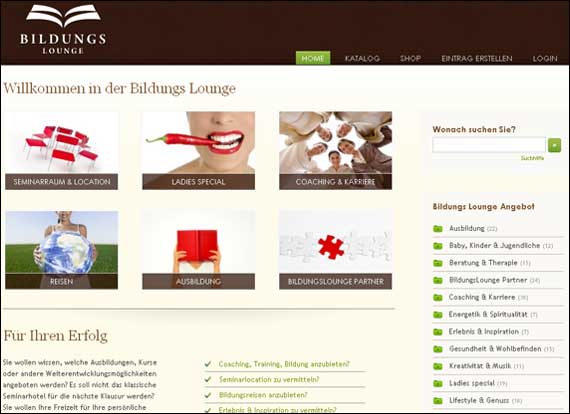 Screenshot bildungslounge, Bildungs Lounge