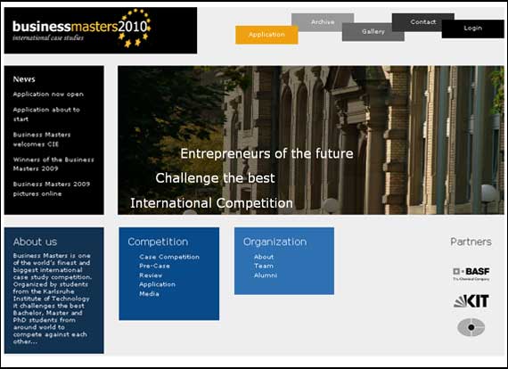 Screenshot Businessmasters, international case study competition