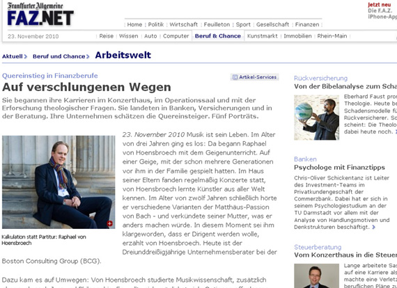 Screenshot Faz.net 23.11.2010 Finanzberufe