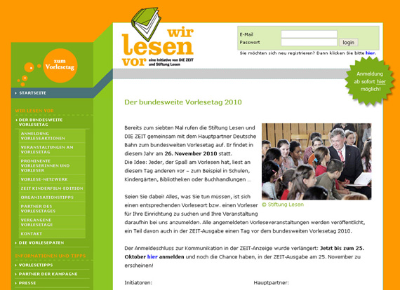 Screenshot Vorlesetag 23.11.2010