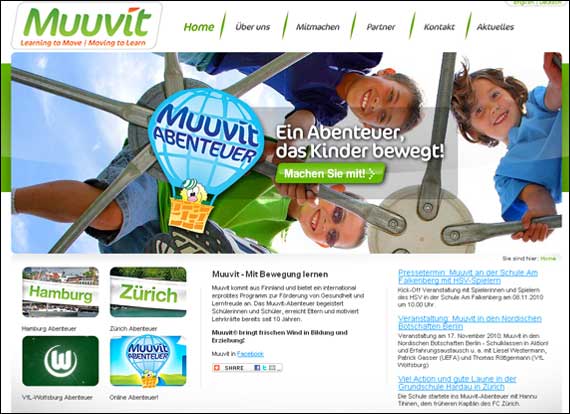 Screenshot muuvit, international Programm zur Förderung