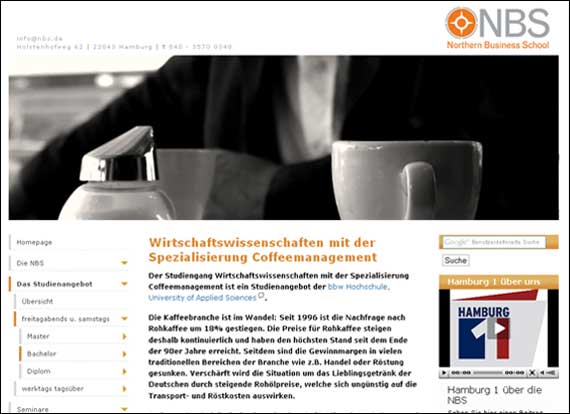 Screenshot nbs.de, Hohe Qualität, kleine Gruppen