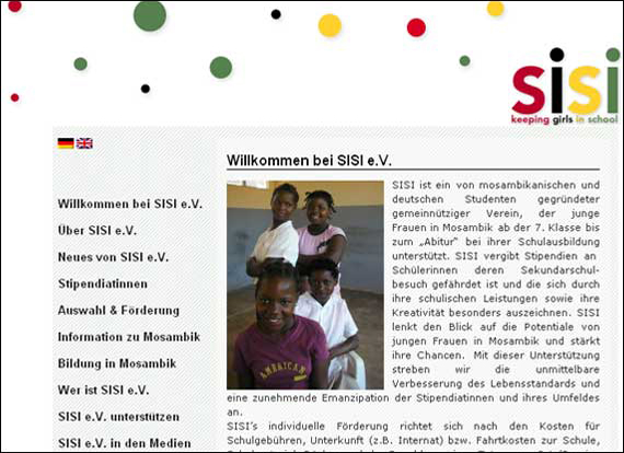 Scrennshot sisi, mosambikanischen und deutschen