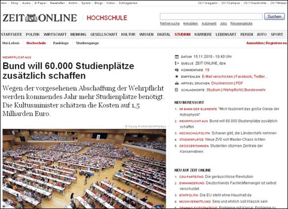 Zeit Wehrpflicht Studienplätze