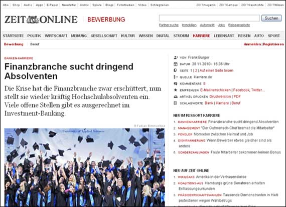 Screenshot zeit.de, Hochschulabsolventen