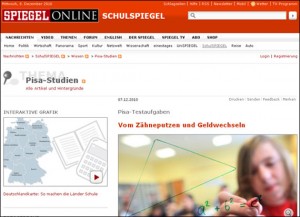 Screenshot spiegel.net, Pisa-Studien