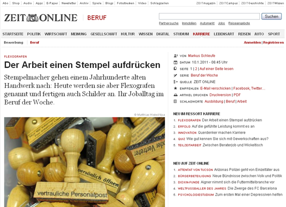 Screenshot zeit, Der Arbeit einen Stempel aufdrücken